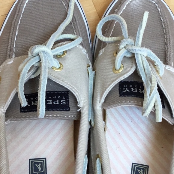 Sperry Top-Sider boat shoes. Khaki and tan. Women’s size 6.5 - Picture 9 of 15